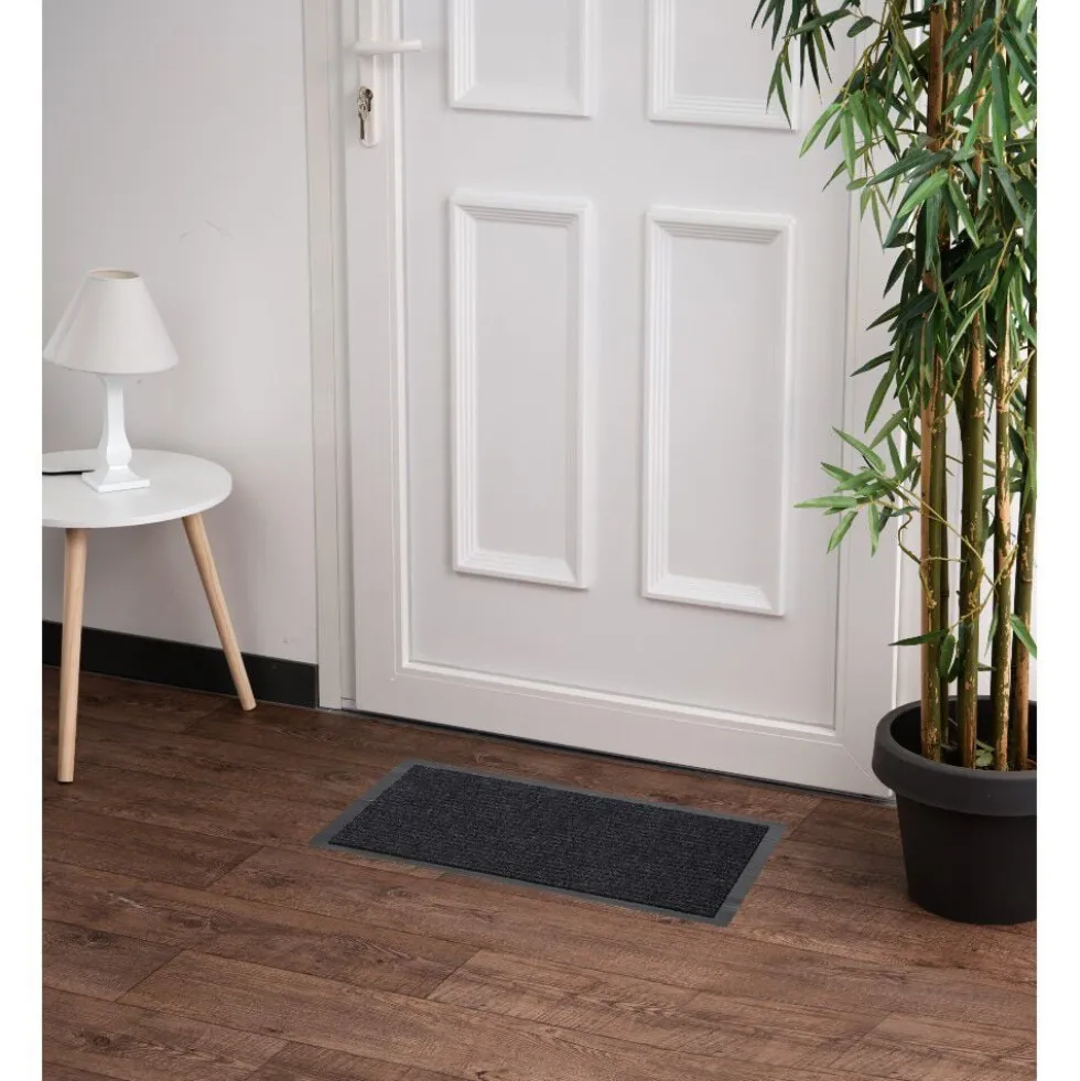 Tapis d'entrée intérieur anti-dérapant gris 40x60cm