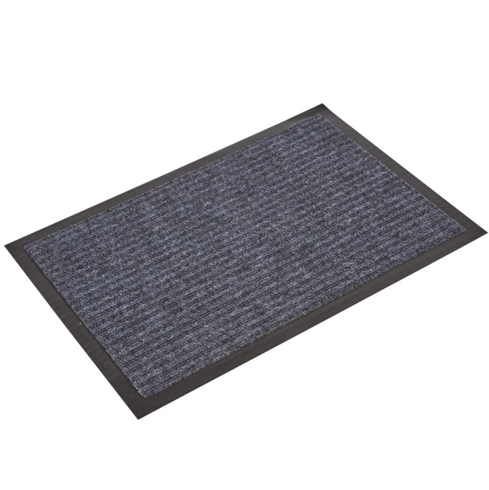 Tapis d'entrée intérieur anti-dérapant gris 40x60cm