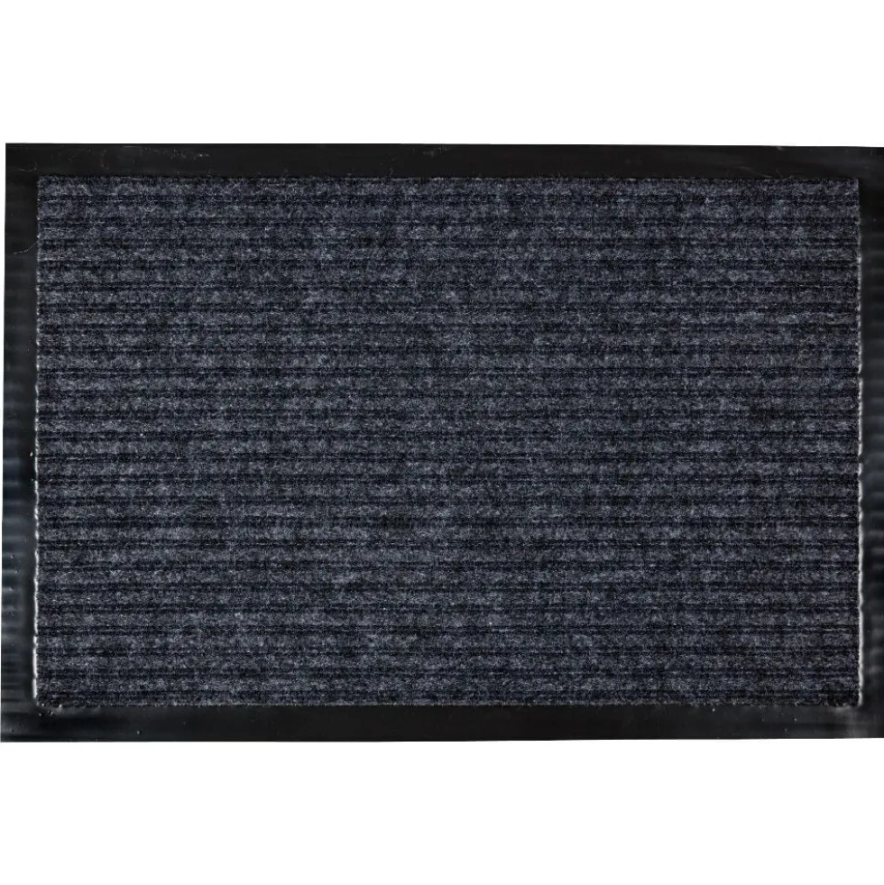 Tapis d'entrée intérieur anti-dérapant gris 40x60cm