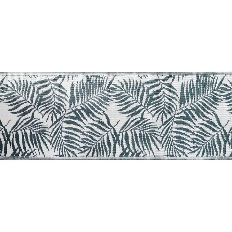 Tapis d'extérieur India motif feuillage vert 200x70 cm