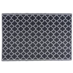 Tapis extérieur India motif chevron noir 120x180cm