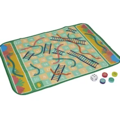 Tapis jeu des serpents XL avec pions et dé 130x93cm