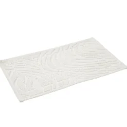Tapis salle de bain coton relief uni beige 80x50cm