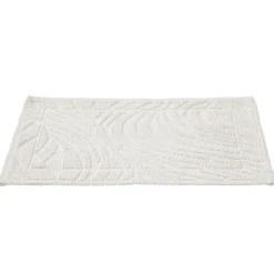 Tapis salle de bain coton relief uni beige 80x50cm