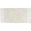 Tapis salle de bain frange coton beige 50x80cm