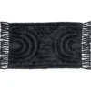 Tapis salle de bain frange coton noir 50x80cm