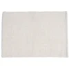 Tapis salle de bain rectangulaire polycoton quadrillé beige 45x70cm
