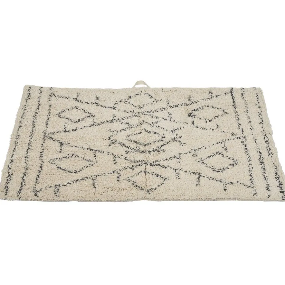 Tapis salle de bain rectangulaire motif ethnique 45x70cm