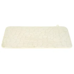 Tapis sortie de douche mémoire de forme beige 75x45cm