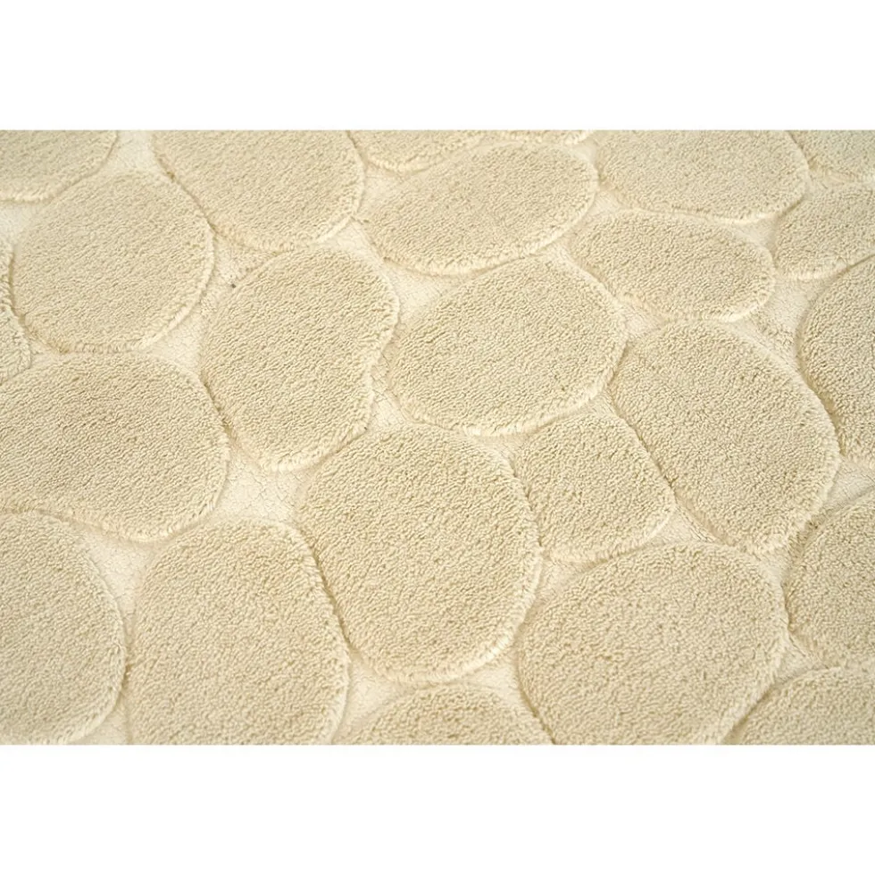 Tapis sortie de douche mémoire de forme beige 75x45cm