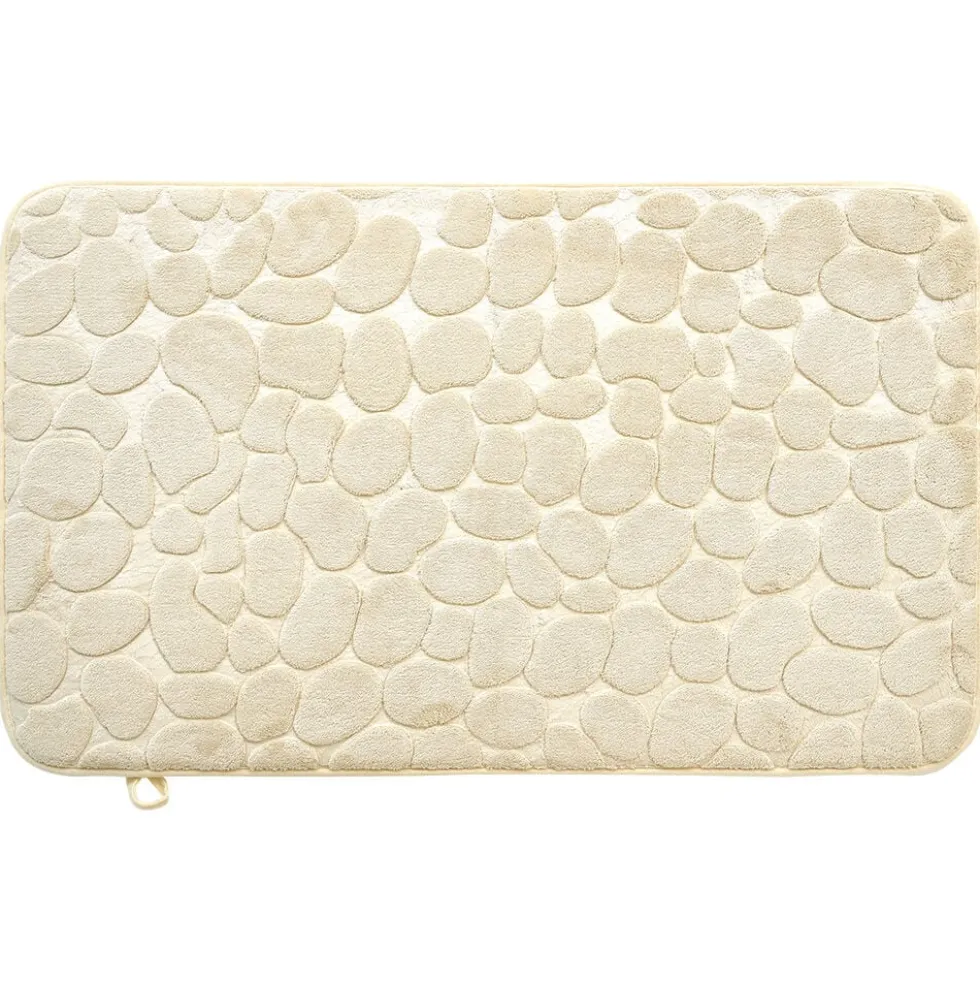 Tapis sortie de douche mémoire de forme beige 75x45cm