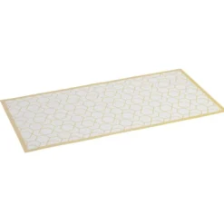 Tapis vinyle imprimé graphique jaune L.99 cm
