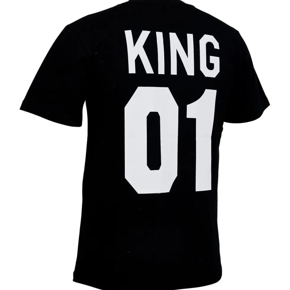 Tee shirt noir imprimé King homme
