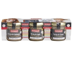 Terrine 3x90gr piment d'espelette + lapin + canard origine France
