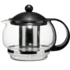 Théière en verre et acier avec infuseur en inox 900ml noir