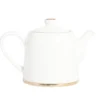 Théière 1L faïence blanc et doré Ø12xH15xm