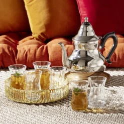 Théière marocaine orientale inox avec anse H21,5cm