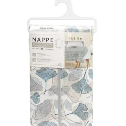Toile cirée rectangulaire imprimée fleur pvc bleu et blanc