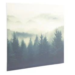 Toile imprimée motif cimes d'arbres et montagne 60x60cm