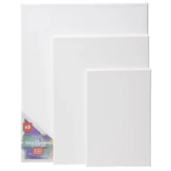 Toile à peindre blanche x3 sur châssis bois 3 tailles (20x30/30x40/40x50cm)