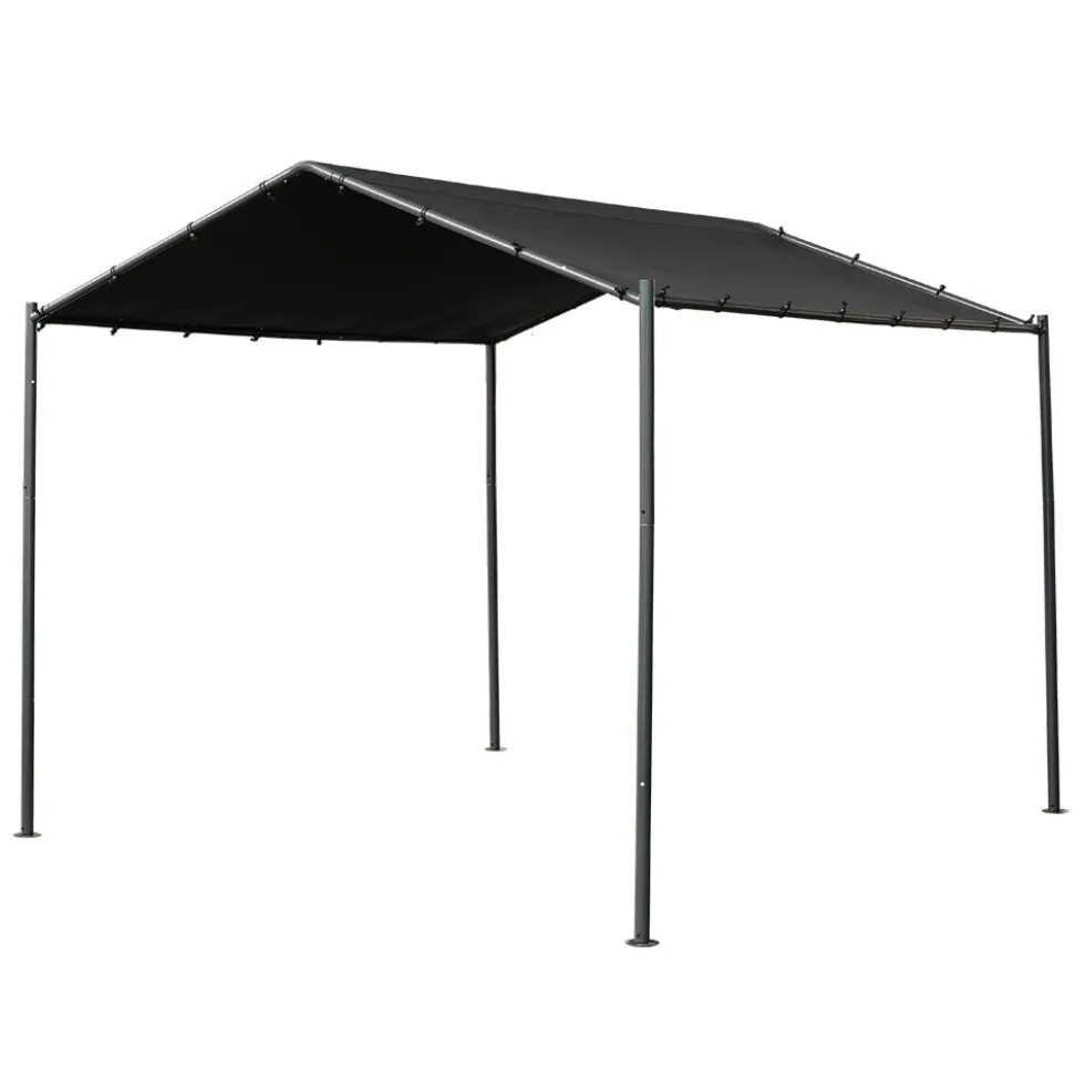 Tonnelle carport Bud Bud toit 2 pentes déperlant UPF50+ 300x300xH260cm 9m²