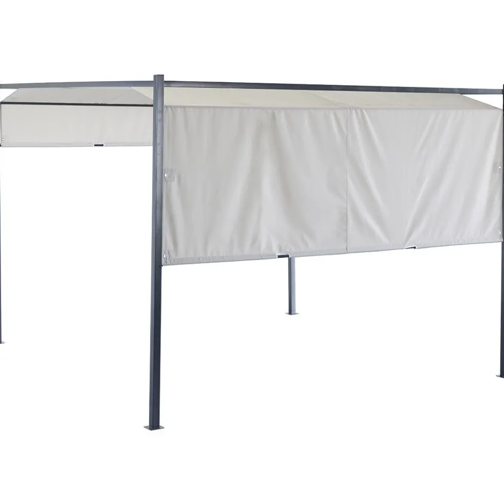 Tonnelle coulissante carrée Nazare gris UPF50+ 298x298xH220cm