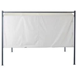 Tonnelle coulissante carrée Nazare gris UPF50+ 298x298xH220cm