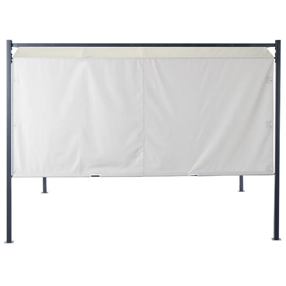 Tonnelle coulissante carrée Nazare gris UPF50+ 298x298xH220cm