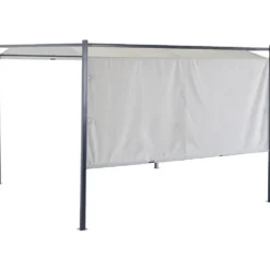 Tonnelle coulissante carrée Nazare gris UPF50+ 298x298xH220cm