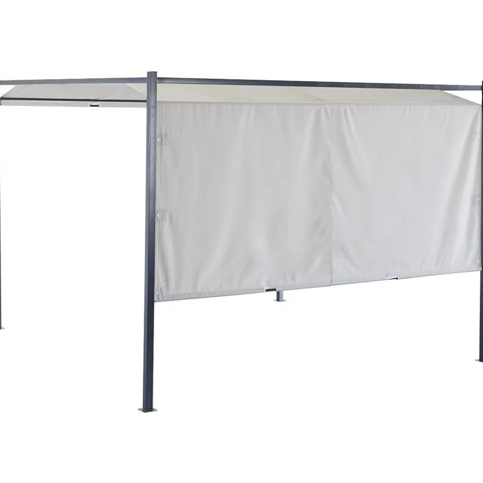 Tonnelle coulissante carrée Nazare gris UPF50+ 298x298xH220cm