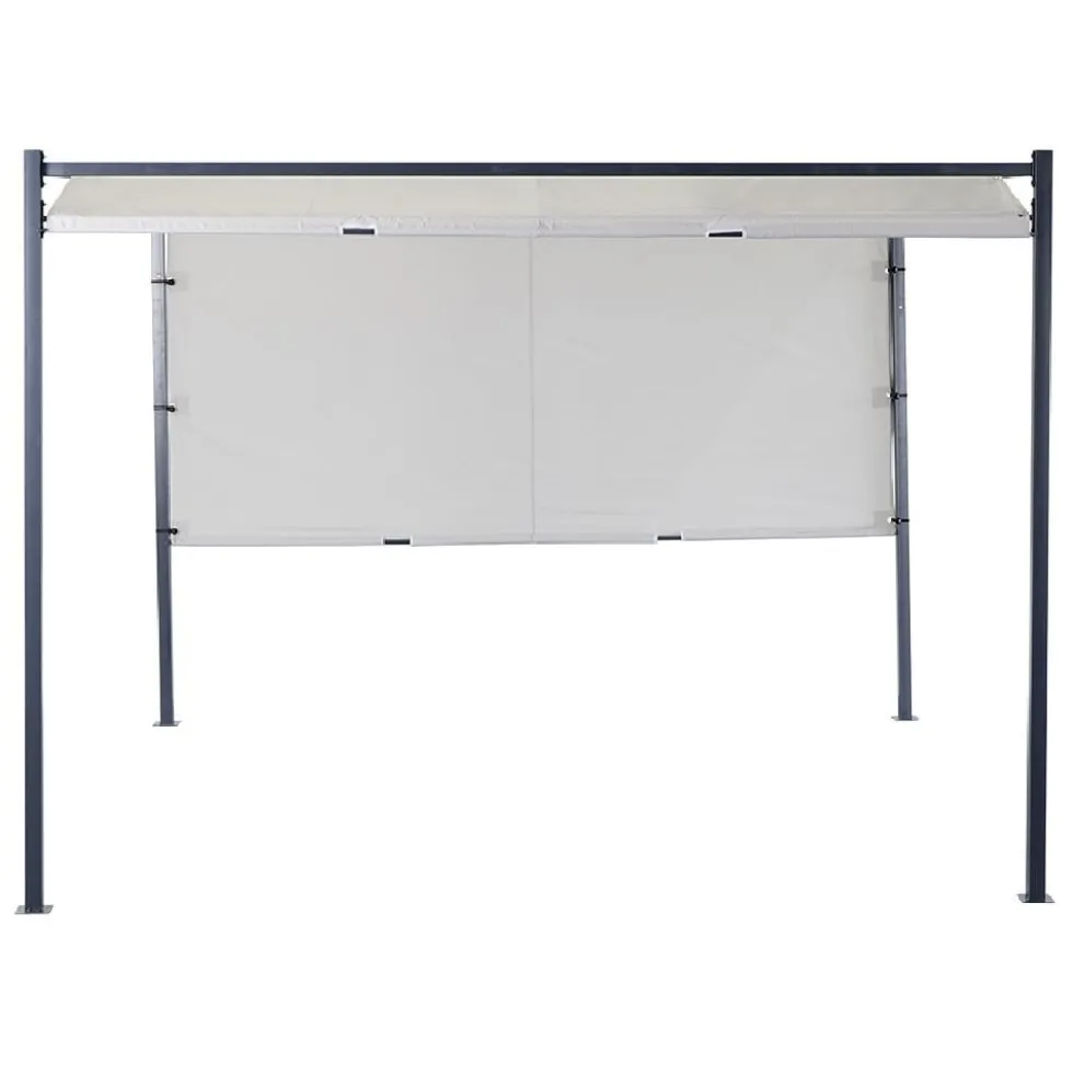 Tonnelle coulissante carrée Nazare gris UPF50+ 298x298xH220cm