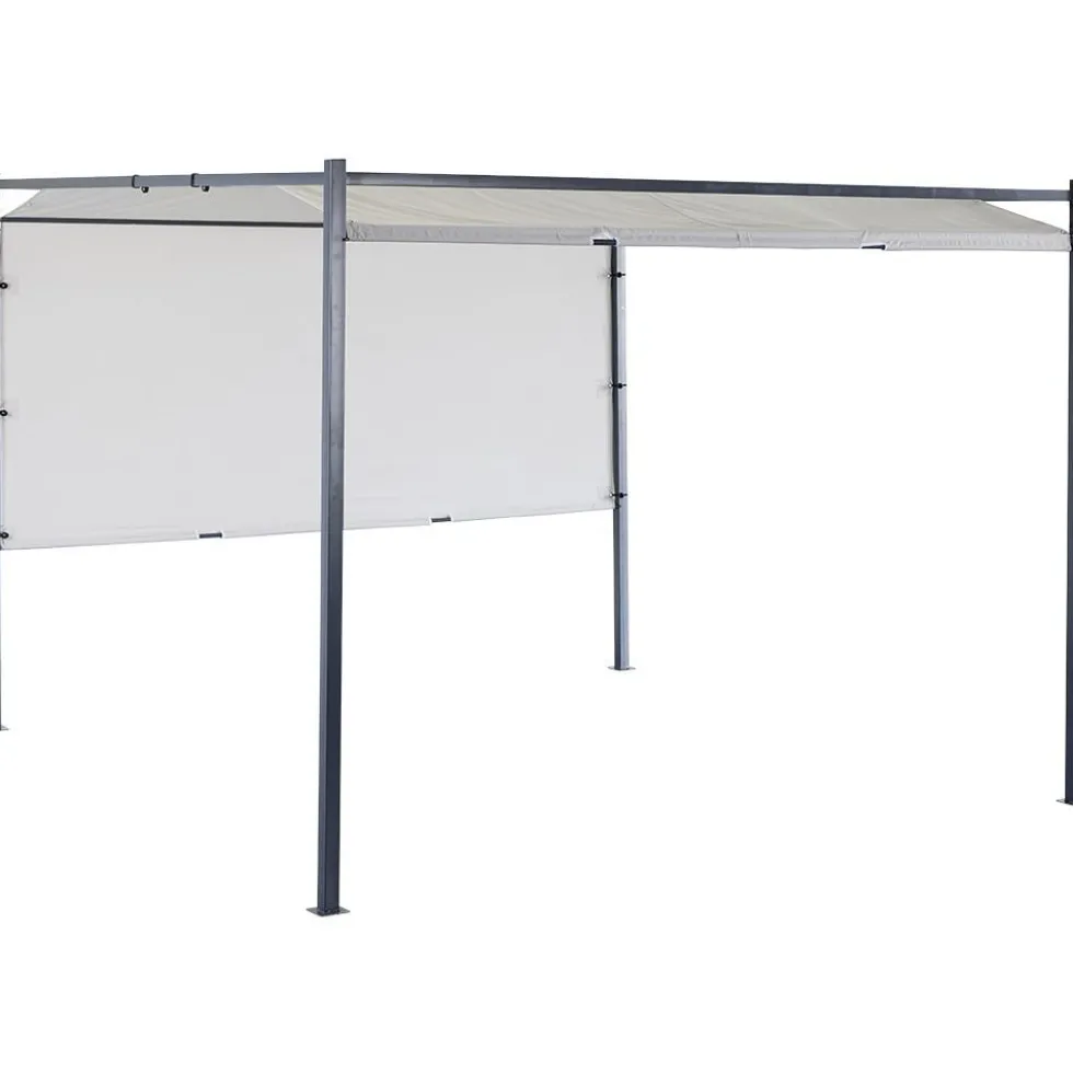 Tonnelle coulissante carrée Nazare gris UPF50+ 298x298xH220cm