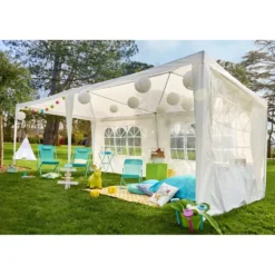 Tonnelle de réception à fenêtres Palerme UPF50+ 590x290xH255cm 17m²