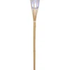 Torche bougie citronnelle à LED multicolore pique bambou Ø8,5xH76cm