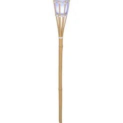 Torche bougie citronnelle à LED multicolore pique bambou Ø8,5xH76cm