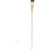 Torche solaire effet flamme 12 LED blanc chaud bambou H120cm