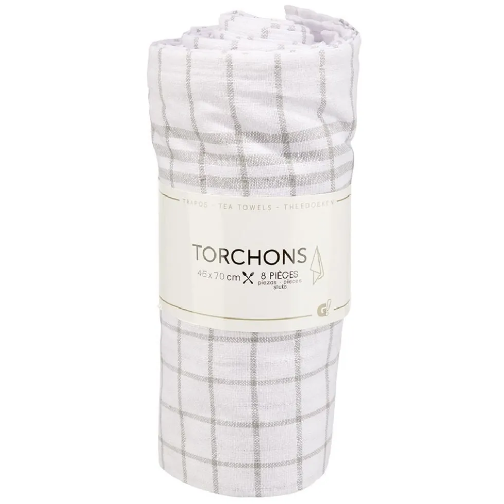 Torchon à carreaux x8