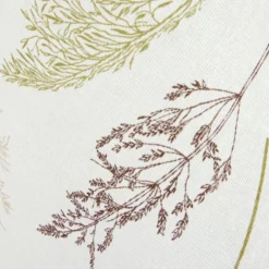 Torchon x2 coton motif végétal blanc et vert sauge 45x65cm