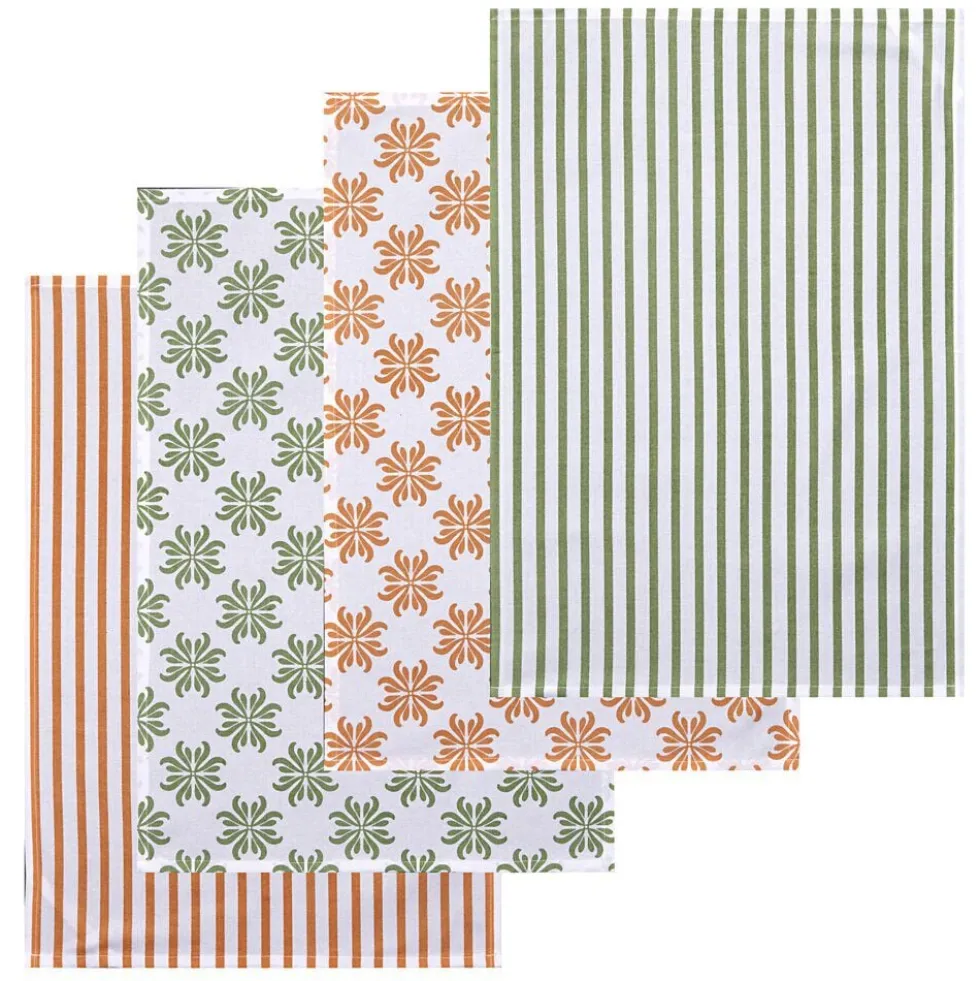 Torchon x4 polycoton imprimé 45x65cm