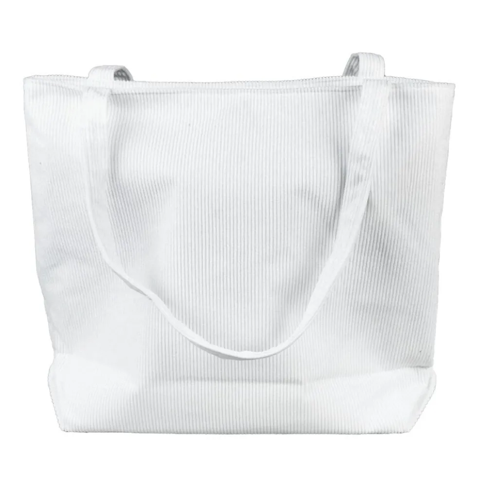 Tote bag velours côtelé 42x12xH35cm (2 modèles)