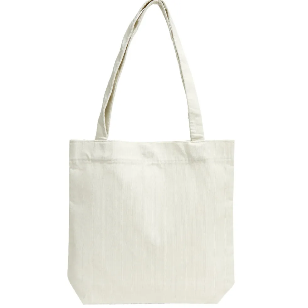 Tote bag velours côtelé 34x8xH32cm (3 modèles)