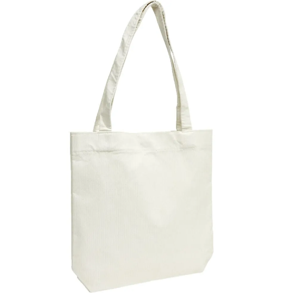 Tote bag velours côtelé 34x8xH32cm (3 modèles)