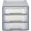 Tour de rangement 3 tiroirs format A6 gris
