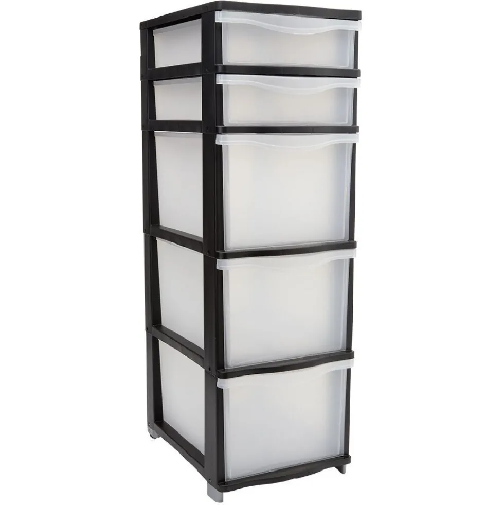 Tour de rangement 5 tiroirs L37xl26,8xH81,5cm