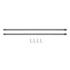 Tringle de vitrage Extensible 50-80 cm métal argenté x2