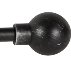 Tringle de vitrage Extensible 80-110 cm embout boule noir vieilli