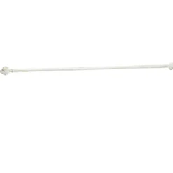 Tringle de vitrage Extensible 80-110 cm embout feuille blanc vieilli