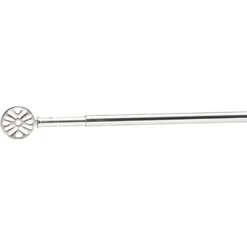 Tringle extensible vitrage décor bilboa gris chromé brossé L60/80cm