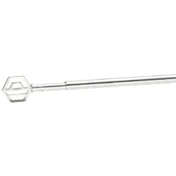 Tringle extensible vitrage décor hexagone gris chromé brossé L40/60cm
