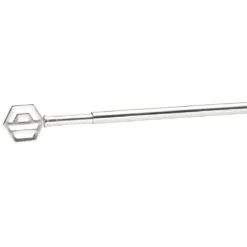 Tringle extensible vitrage décor hexagone gris chromé brossé L60/80cm